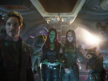 Vin Diesel, Bradley Cooper, Sean Gunn, Chris Pratt, Zoe Saldana, Dave Bautista & Pom Klementieff